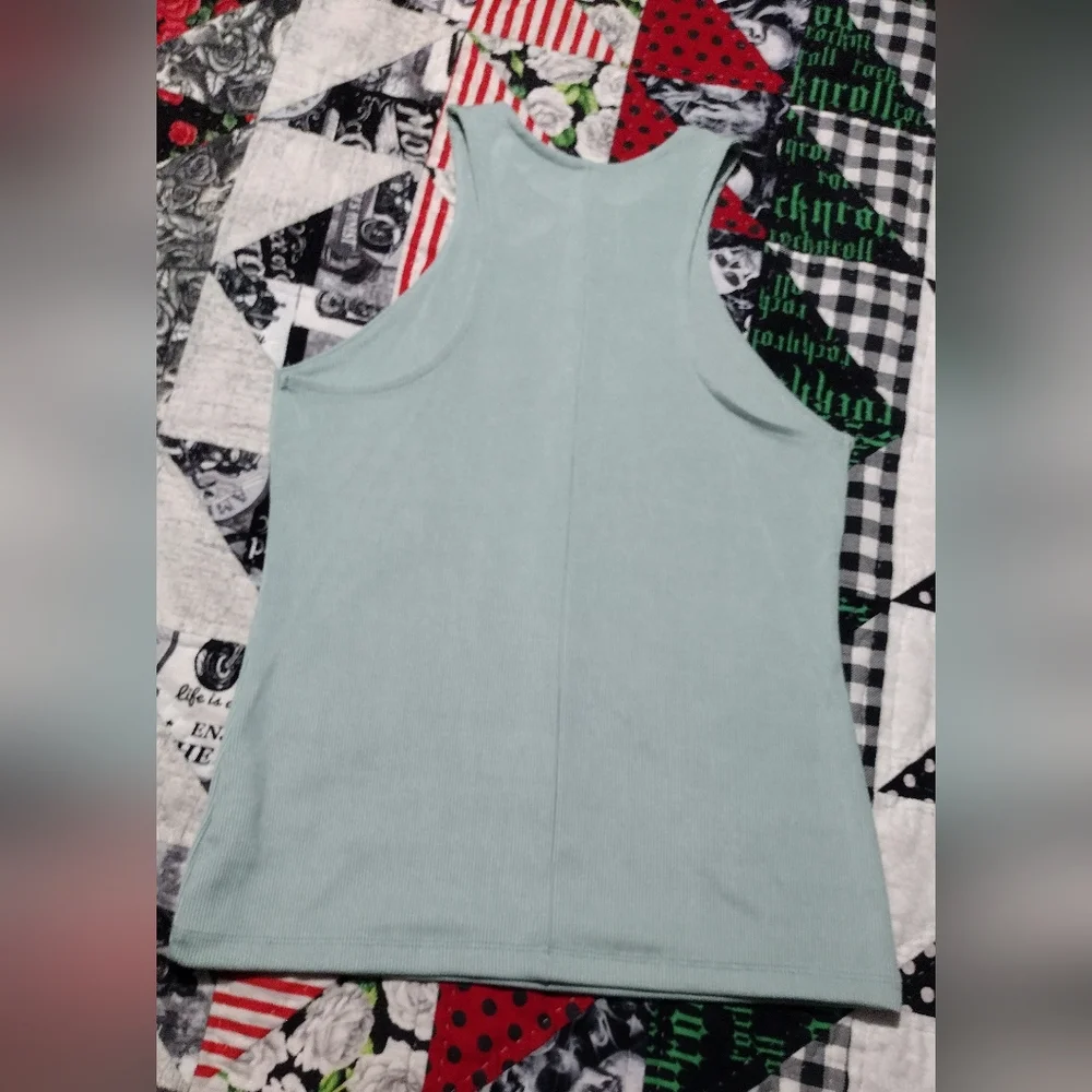 Sage Green Ribbed Tank - Picture 9 of 10